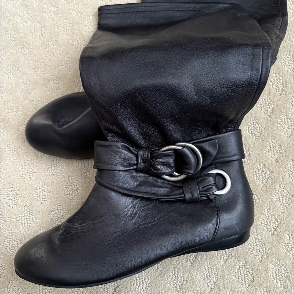 Black Leather Women's Boots